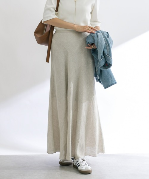 RIVE DROITE（リヴドロワ）の「リネンバイアスマーメイドスカート（スカート・レディース・ブラック/カーキ/ライトベージュ・36/38）」の3枚目の写真