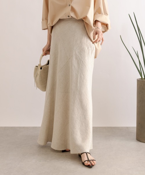 RIVE DROITE（リヴドロワ）の「リネンバイアスマーメイドスカート（スカート・レディース・ブラック/カーキ/ライトベージュ・36/38）」の9枚目の写真