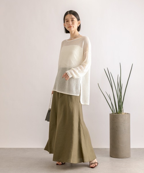 RIVE DROITE（リヴドロワ）の「リネンバイアスマーメイドスカート（スカート・レディース・ブラック/カーキ/ライトベージュ・36/38）」の12枚目の写真