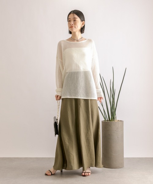 RIVE DROITE（リヴドロワ）の「リネンバイアスマーメイドスカート（スカート・レディース・ブラック/カーキ/ライトベージュ・36/38）」の13枚目の写真