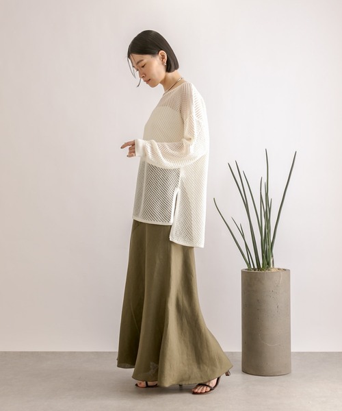 RIVE DROITE（リヴドロワ）の「リネンバイアスマーメイドスカート（スカート・レディース・ブラック/カーキ/ライトベージュ・36/38）」の14枚目の写真