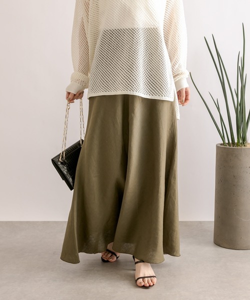 RIVE DROITE（リヴドロワ）の「リネンバイアスマーメイドスカート（スカート・レディース・ブラック/カーキ/ライトベージュ・36/38）」の16枚目の写真