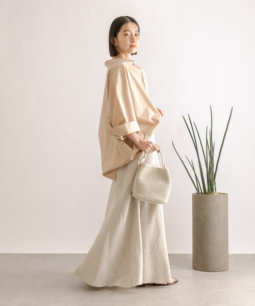 RIVE DROITE（リヴドロワ）の「リネンバイアスマーメイドスカート（スカート・レディース・ブラック/カーキ/ライトベージュ・36/38）」の7枚目の写真