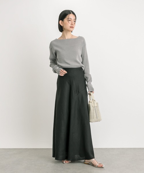 RIVE DROITE（リヴドロワ）の「リネンバイアスマーメイドスカート（スカート・レディース・ブラック/カーキ/ライトベージュ・36/38）」の21枚目の写真
