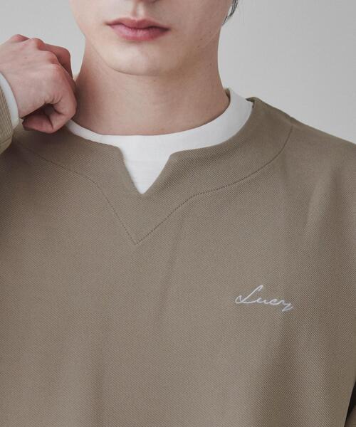 LUCY（ルーシー）の「LUCY/アンサンブルキーネックプルオーバー（アンサンブル・メンズ・ダークグレー/ベージュ・LARGE/MEDIUM）」の5枚目の写真