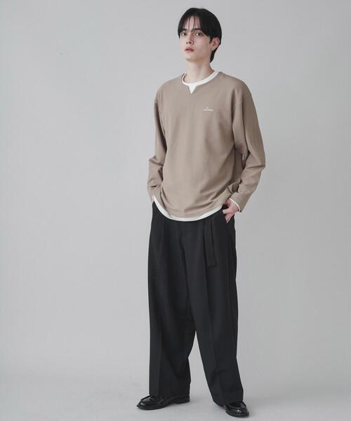 LUCY（ルーシー）の「LUCY/アンサンブルキーネックプルオーバー（アンサンブル・メンズ・ダークグレー/ベージュ・LARGE/MEDIUM）」の14枚目の写真