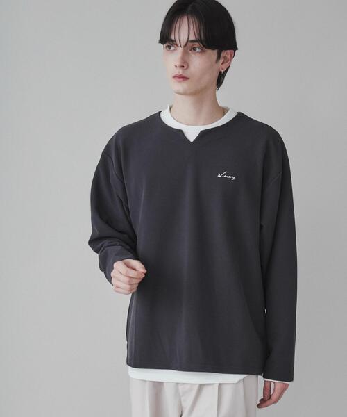 LUCY（ルーシー）の「LUCY/アンサンブルキーネックプルオーバー（アンサンブル・メンズ・ダークグレー/ベージュ・LARGE/MEDIUM）」の10枚目の写真