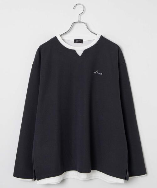 LUCY（ルーシー）の「LUCY/アンサンブルキーネックプルオーバー（アンサンブル・メンズ・ダークグレー/ベージュ・LARGE/MEDIUM）」の21枚目の写真