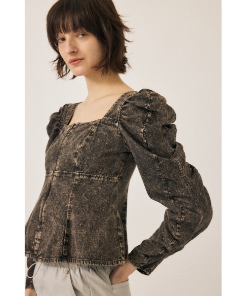 ブラウス シャツ AGING DENIM BUSTIER ブラウス レディース セール】AGING DENIM BUSTIER ブラウス（シャツ/ブラウス