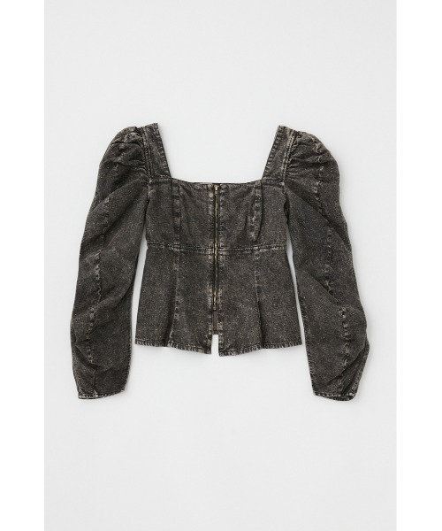 ブラウス シャツ AGING DENIM BUSTIER ブラウス レディース MOUSSY | AGING DENIM BUSTIER ブラウス (シャツ・ブラウス