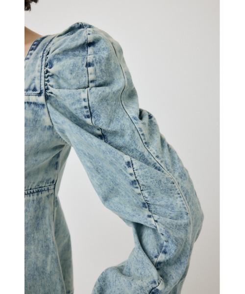 MOUSSY（マウジー）の「AGING DENIM BUSTIER ブラウス（シャツ/ブラウス・レディース・ブラウン/ライトブルー・FREE）」の22枚目の写真