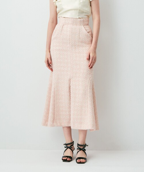 ME COUTURE（ミークチュール）の「ループツイードマーメイドスカート（スカート・レディース・アイボリー/ベビーピンク/ラベンダー・1/0）」の3枚目の写真