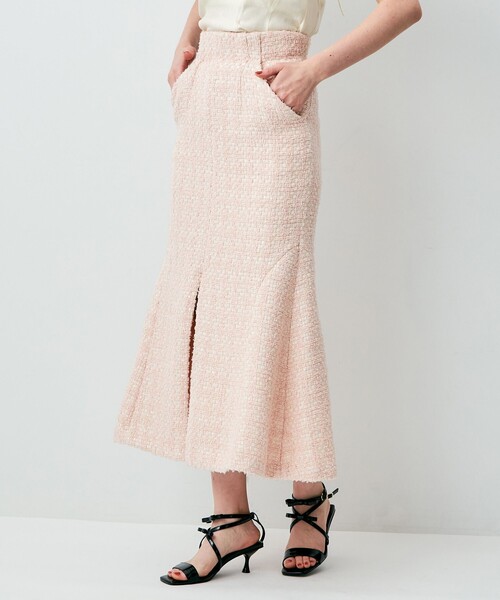 ME COUTURE（ミークチュール）の「ループツイードマーメイドスカート（スカート・レディース・アイボリー/ベビーピンク/ラベンダー・1/0）」の7枚目の写真