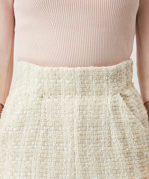 ME COUTURE（ミークチュール）の「ループツイードマーメイドスカート（スカート・レディース・アイボリー/ベビーピンク/ラベンダー・1/0）」の9枚目の写真