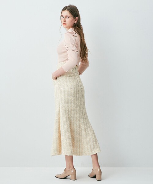 ME COUTURE（ミークチュール）の「ループツイードマーメイドスカート（スカート・レディース・アイボリー/ベビーピンク/ラベンダー・1/0）」の18枚目の写真