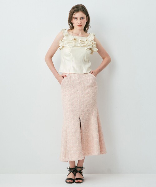 ME COUTURE（ミークチュール）の「ループツイードマーメイドスカート（スカート・レディース・アイボリー/ベビーピンク/ラベンダー・1/0）」の22枚目の写真