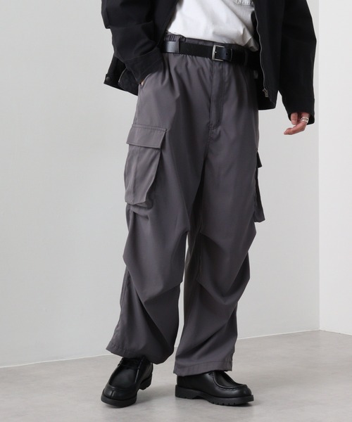 sacra FLANNEL CARGO PANTS カーゴパンツ グレー XLARGE（エクストララージ）の「STITCHED RESORT CARGO PANTS