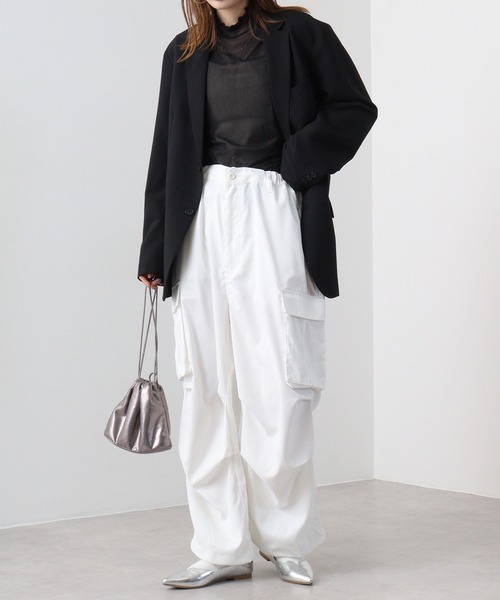 SUGGESTION（サジェッション）の「SUGGESTION オーバーカーゴパンツ（カーゴパンツ・メンズ・オフホワイト/グレー/オリーブ/ブラック・M/L）」の13枚目の写真