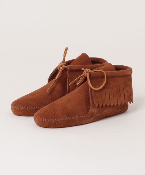 Stivali Mocassini Donna Minnetonka Classic Fringe 482, Pelle Scamosciata Con Frange E Suola Morbida