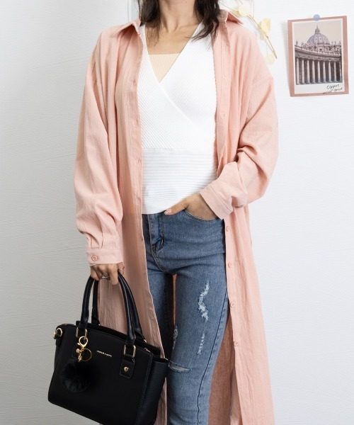 Miniministore（ミニミニストア）の「Vネックリブニットトップス サマーニット（ニット/セーター・レディース・ブラック/グレー/ピンク/ベージュ/ネイビー/ホワイト/レッド・FREE）」の9枚目の写真