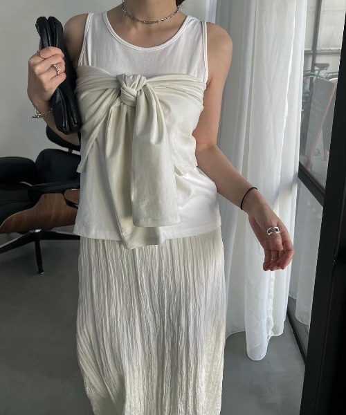 WILLFULLY（ウィルフリー）の「arm bolero cut and sew tank set（T 