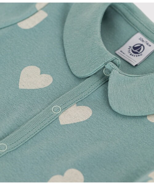 PETIT BATEAU(プチバトー)の「プリントショートロンパース(ロンパース・キッズ・ホワイト×グリーン/ホワイト系その他・6MONTH/12MONTH/3MONTH)」の9枚目の写真