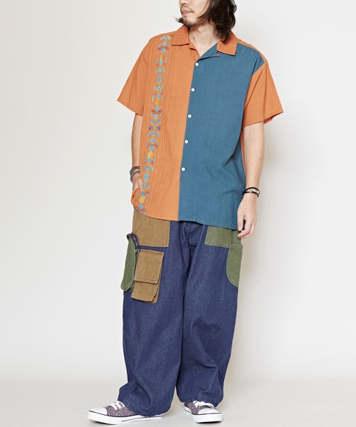 チャイハネ】キャンデニパッチワークMEN'Sパンツ（デニムパンツ