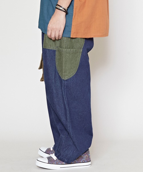 チャイハネ(チャイハネ)の「【チャイハネ】キャンデニパッチワークMEN'Sパンツ(デニムパンツ・メンズ・グレー/ブルー/カーキ・FREE)」の8枚目の写真