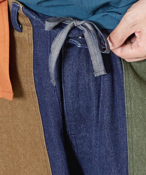 D*n様 4242McCampbell マッキャンベル パッチワーク フレアデニ チャイハネ】キャンデニパッチワークMEN'Sパンツ（デニムパンツ