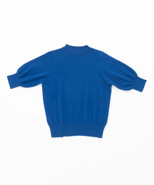 and it_（アンドイット）の「ハイネックパフスリーブコットンニット（Tシャツ/カットソー・レディース・ロイヤルブルー/アイボリー/ブラック/グレイッシュベージュ・M-L）」の21枚目の写真