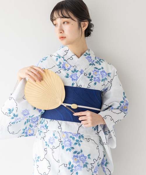 ゆかた館グレース（ユカタカングレース）の「こだわり浴衣５点セット（浴衣・レディース・クリーム/ブルー/イエロー/ブラウン系/ライトブルー/グリーン/ブラック/ホワイト系1/ホワイト系2/グリーン系/パープル系/グレー/ブルー系その他/ホワイト/イエロー系/ブラック系・MEDIUM/SMALL）」の3枚目の写真