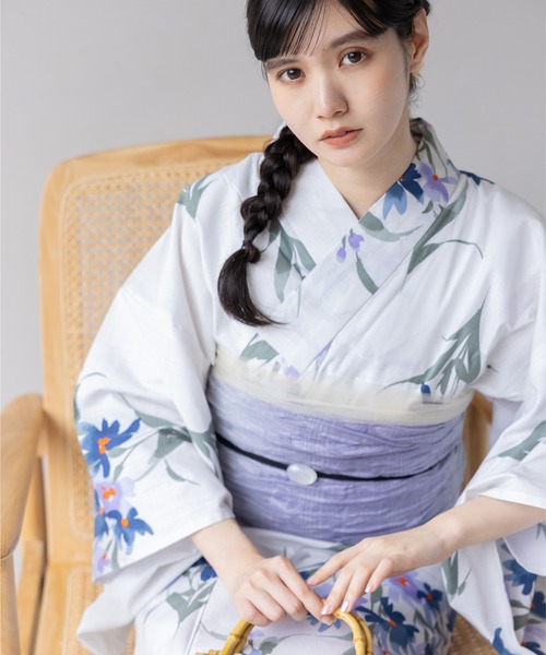 ゆかた館グレース（ユカタカングレース）の「こだわり浴衣５点セット（浴衣・レディース・クリーム/ブルー/イエロー/ブラウン系/ライトブルー/グリーン/ブラック/ホワイト系1/ホワイト系2/グリーン系/パープル系/グレー/ブルー系その他/ホワイト/イエロー系/ブラック系・MEDIUM/SMALL）」の13枚目の写真