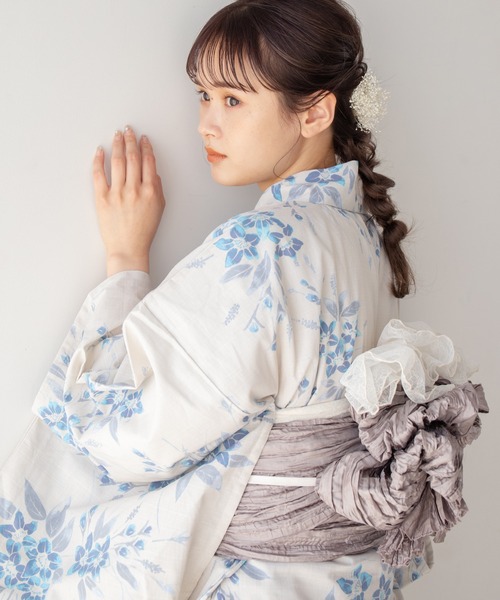 ゆかた館グレース（ユカタカングレース）の「こだわり浴衣５点セット（浴衣・レディース・クリーム/ブルー/イエロー/ブラウン系/ライトブルー/グリーン/ブラック/ホワイト系1/ホワイト系2/グリーン系/パープル系/グレー/ブルー系その他/ホワイト/イエロー系/ブラック系・MEDIUM/SMALL）」の12枚目の写真