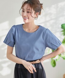 「あまラク」タックパフスリーブカットソートップス