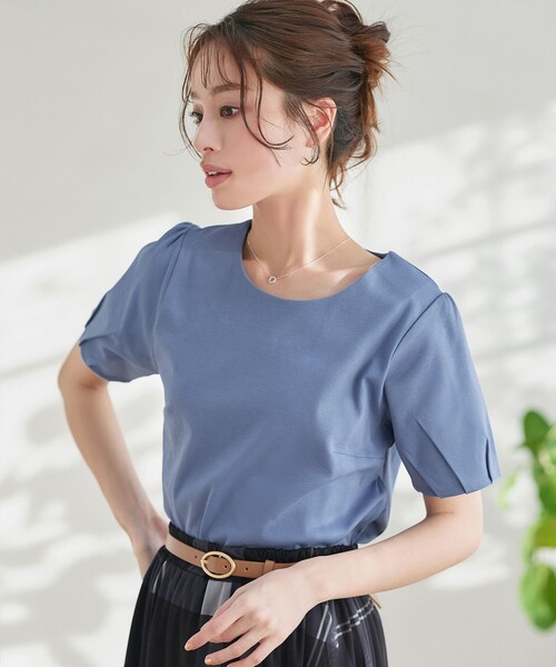 Tiaclasse(ティアクラッセ)の「「あまラク」タックパフスリーブカットソートップス(Tシャツ/カットソー・レディース・ピンク系その他/ネイビー/ブルー/グレー系その他・XL/XXL)」の10枚目の写真