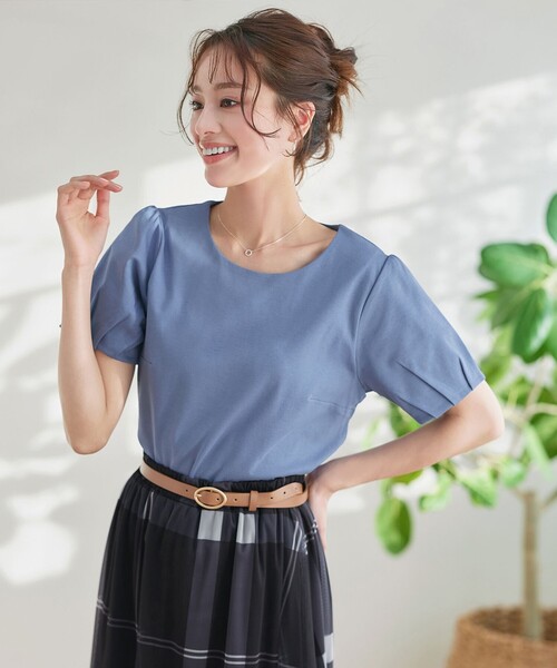 Tiaclasse(ティアクラッセ)の「「あまラク」タックパフスリーブカットソートップス(Tシャツ/カットソー・レディース・ピンク系その他/ネイビー/ブルー/グレー系その他・XL/XXL)」の11枚目の写真