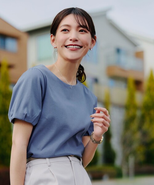 Tiaclasse(ティアクラッセ)の「「あまラク」タックパフスリーブカットソートップス(Tシャツ/カットソー・レディース・ピンク系その他/ネイビー/ブルー/グレー系その他・XL/XXL)」の17枚目の写真
