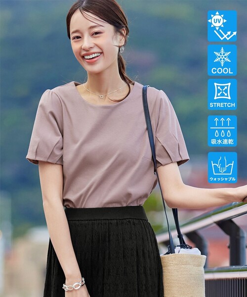 Tiaclasse(ティアクラッセ)の「「あまラク」タックパフスリーブカットソートップス(Tシャツ/カットソー・レディース・ピンク系その他/ネイビー/ブルー/グレー系その他・XL/XXL)」の20枚目の写真