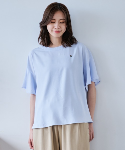 Arnold Palmer（アーノルドパーマー）の「フリルスリーブ ブラウス（シャツ/ブラウス・レディース・ブラック/ホワイト/サックスブルー・L/M/S）」の3枚目の写真