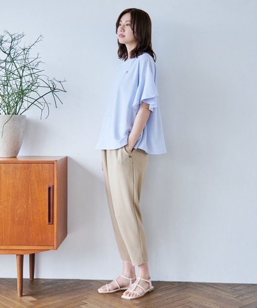 Arnold Palmer（アーノルドパーマー）の「フリルスリーブ ブラウス（シャツ/ブラウス・レディース・ブラック/ホワイト/サックスブルー・L/M/S）」の21枚目の写真