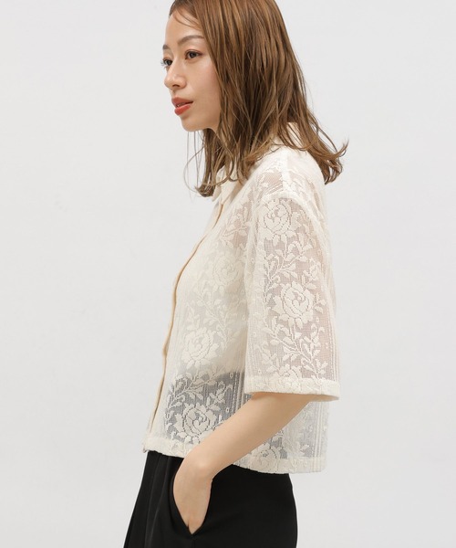 LAKOLE（ラコレ）の「レースショートシャツ半袖 / 115148（シャツ/ブラウス・レディース・ブルー/ブラック/アイボリー/エンジ・SMALL/MEDIUM）」の20枚目の写真