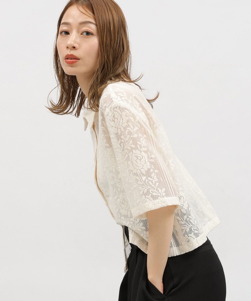 LAKOLE（ラコレ）の「レースショートシャツ半袖 / 115148（シャツ/ブラウス・レディース・ブルー/ブラック/アイボリー/エンジ・SMALL/MEDIUM）」の21枚目の写真