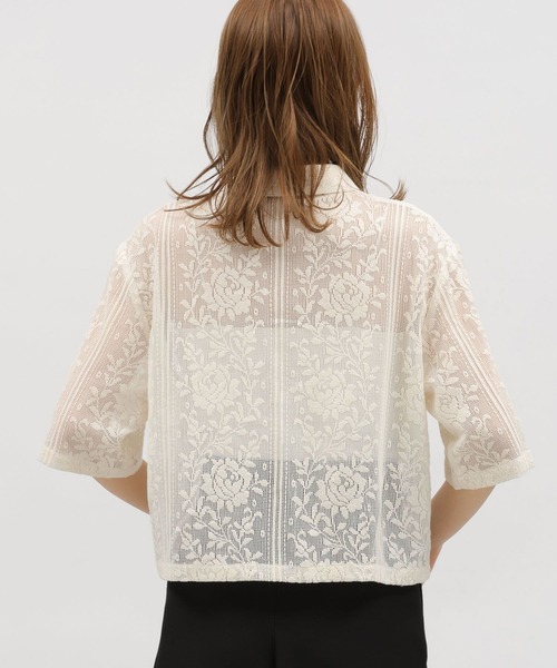 LAKOLE（ラコレ）の「レースショートシャツ半袖 / 115148（シャツ/ブラウス・レディース・ブルー/ブラック/アイボリー/エンジ・SMALL/MEDIUM）」の22枚目の写真