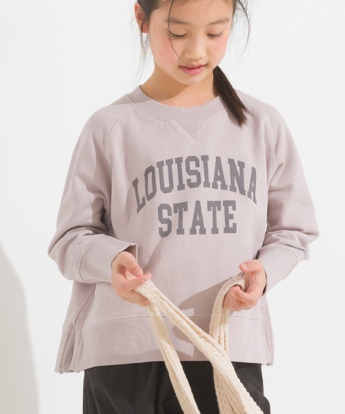 OMNES（オムネス）の「キッズ 裏毛スウェットサイドスリットプルオーバー（スウェット・キッズ・ピンクベージュ/モカ/チャコール/ホワイト・100/110/140/120/130）」の4枚目の写真