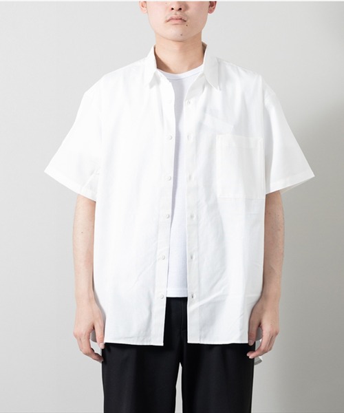 STYLEBLOCK（スタイルブロック）の「オックス半袖シャツ(BIGシルエット)（シャツ/ブラウス・メンズ・ネイビー/ホワイト/ライトグレー・M/L）」の2枚目の写真