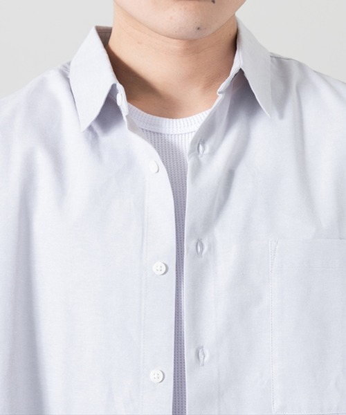STYLEBLOCK（スタイルブロック）の「オックス半袖シャツ(BIGシルエット)（シャツ/ブラウス・メンズ・ネイビー/ホワイト/ライトグレー・M/L）」の10枚目の写真