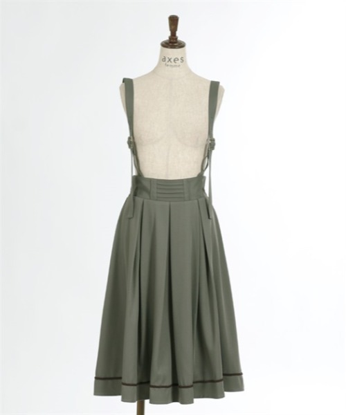 完売品 ⭐️新品タグ付き ❤️XXSサイズ ANEW レディース　スカート　カーキ axes femme（アクシーズファム）の「ベルトデザインサス付き