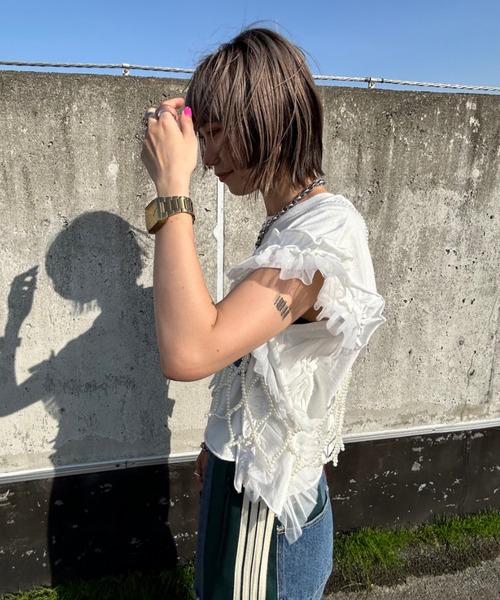 RODEO CROWNS WIDE BOWL（ロデオクラウンズワイドボウル）の「フェイクパールビスチェ（ベスト・レディース・アイボリー・FREE）」の15枚目の写真