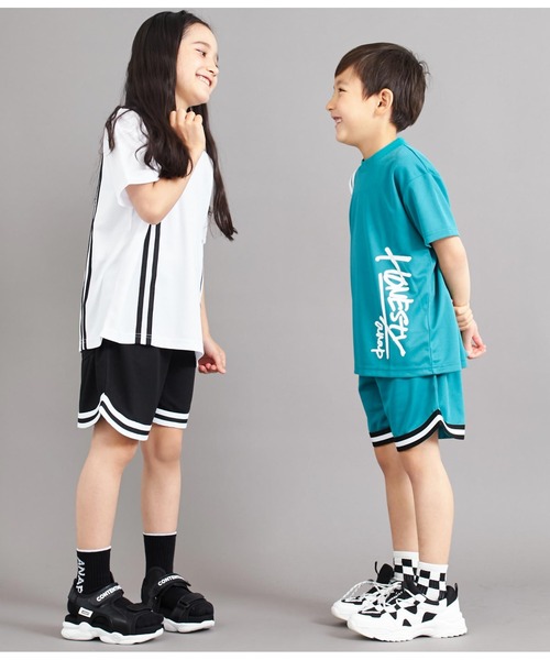 ANAP kids(アナップキッズ)の「速乾スポーティラインビッグTシャツ(Tシャツ/カットソー・キッズ・グリーン/ブラック/ホワイト・110cm/120cm/130cm)」の19枚目の写真