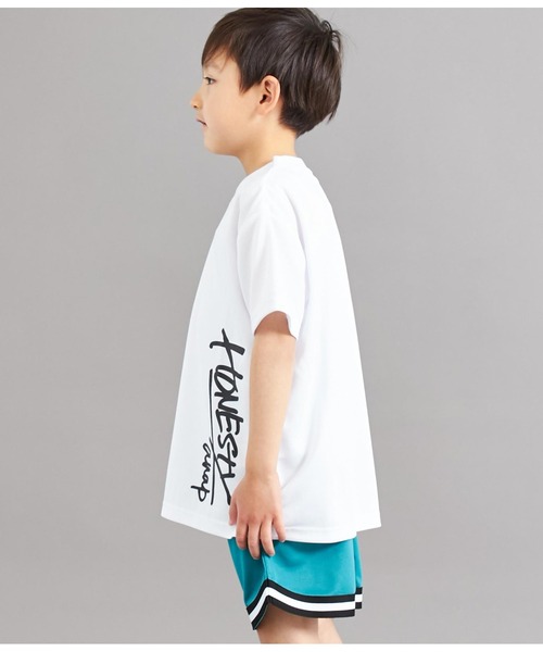ANAP kids(アナップキッズ)の「速乾スポーティラインビッグTシャツ(Tシャツ/カットソー・キッズ・グリーン/ブラック/ホワイト・110cm/120cm/130cm)」の15枚目の写真